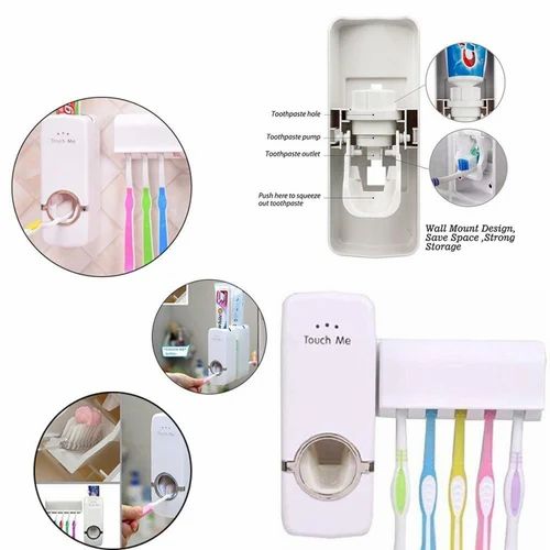 Toothpaste Dispenser and Brush Holder