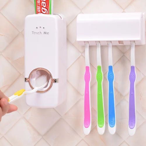 Toothpaste Dispenser and Brush Holder