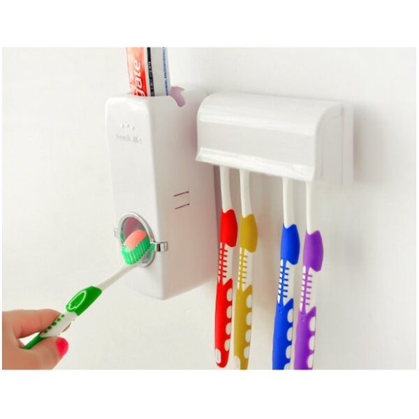 Toothpaste Dispenser and Brush Holder